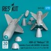 RESKIT RS72-0532 AGM-62 Walleye I ER missiles (2 pcs) with AN/AWG-16 data link pod (1 pcs) (A-4, A-6, A-7, F-4, F/A-18) (3D Printed) (1/72)